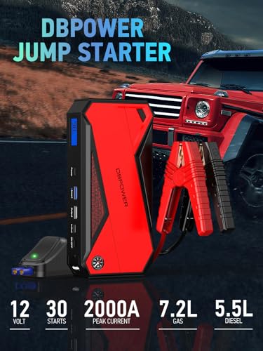 DBPOWER Peak 2000A 18000mAh Portable Car Jump Starter (