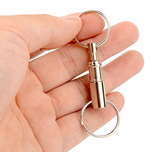 erioctry 2 Pcs Heavy Duty Dual Key Ring Detachable Pull
