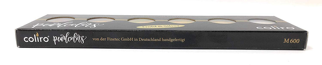 Finetec Coliro C600 Artist Mica Watercolor Pearl and Shimmer-Pearl Paint - Set of 6