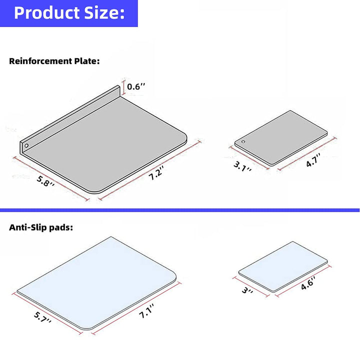 Steel Monitor Mount Reinforcement Plate Fits Most Monitor Desk Mount,for Fragile Tabletop Protection (Black, Square-1)