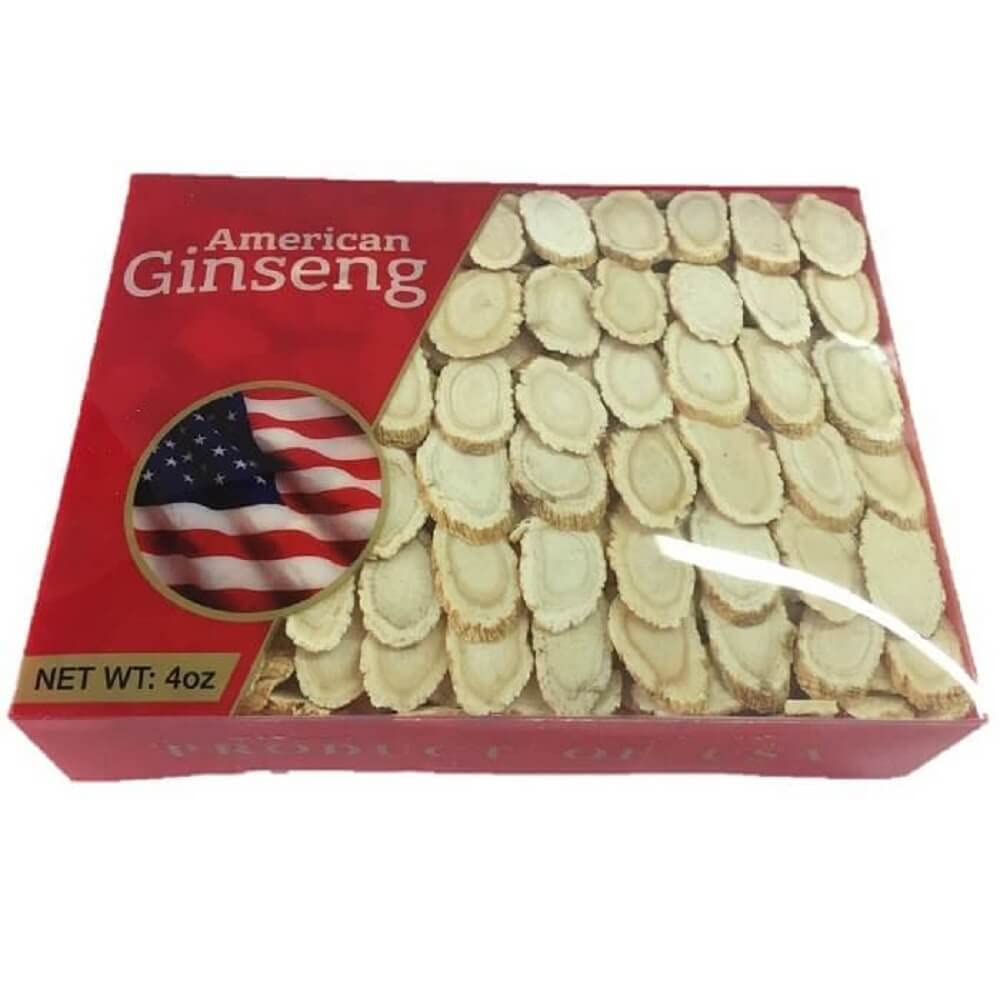 Hand-Selected A Grade American Ginseng Medium Slice (4 Oz. Box)