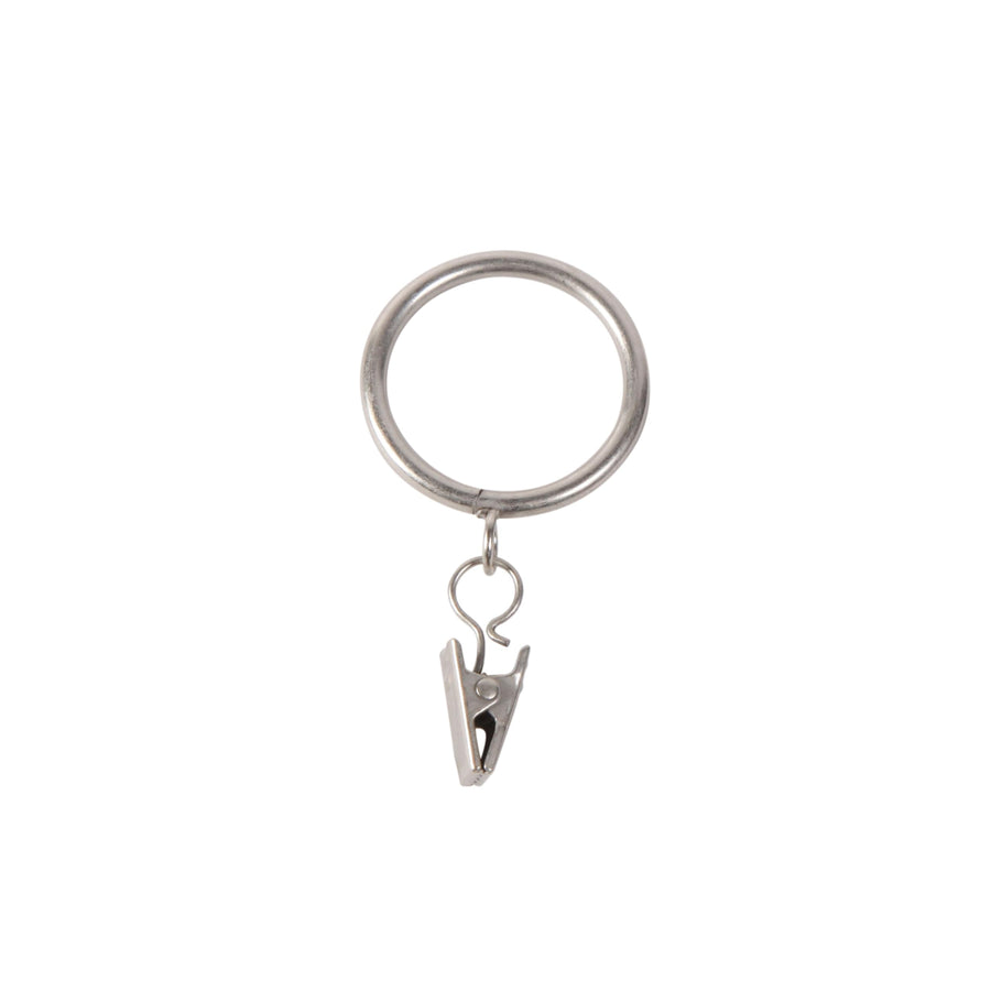 A58720012 Classic Clip Rings for Rods up to 1-Inch Diameter, Satin Nickel, 7-Pack