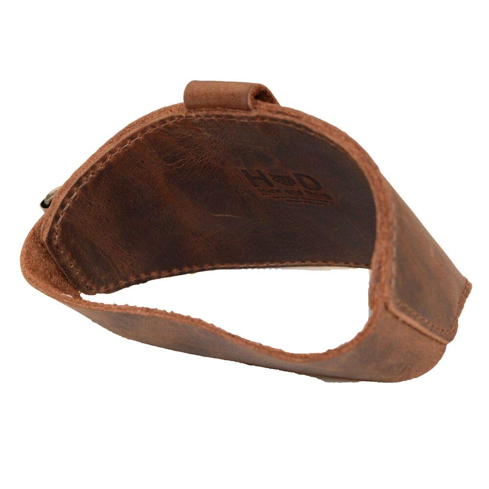 Hide &amp; Drink, Motorcycle Boot Protector with Buckle Closure, Protects Shoe from Shifter, Biker Gear, Shoe Cover, Rustic Guard, Full Grain Leather, Handmade, Bourbon Brown