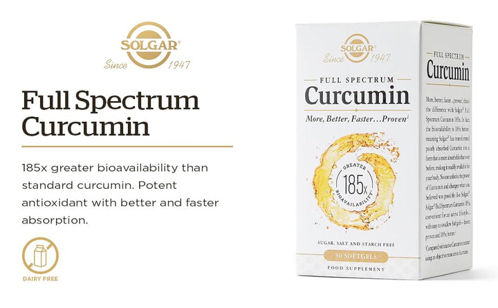 Solgar Full Spectrum Curcumin - 90 LiCaps - Superior Absorption - Brain, Joint &amp; Immune Health - Non-GMO, Vegan, Gluten Free, Dairy Free - 90 Servings