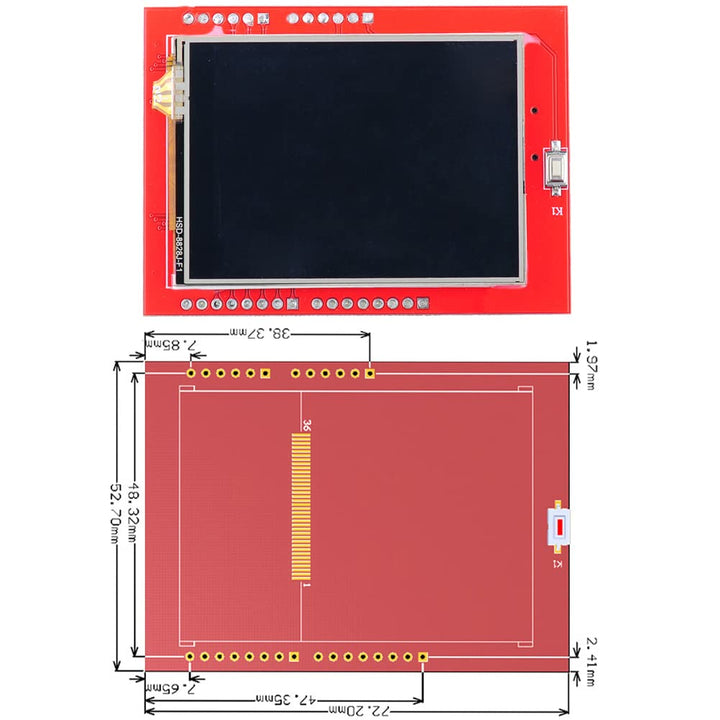 2.4 inch TFT LCD Display Module ILI9341 Resistive Touchscreen 5V/3.3V 8-bit Parallel Interface w/SD Card Slot for Arduino U NO Mega-2560
