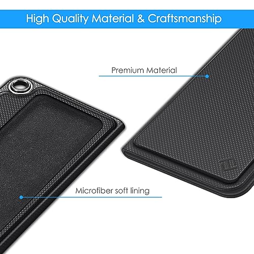 Protective Case for Alivecor Kardia Mobile, Premium PU Leather Carrying Cover with Magnetic Closure and Key Holder for KardiaMobile EKG Heart Monitor, [Not Fit KardiaMobile 6L], Black