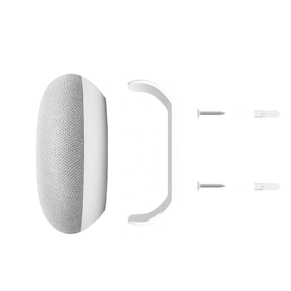 2 Pack Wall Ceiling Cabinet Mount Holder Stand Clip for Google Nest Home Mini Gen 1, Gen 2, Round Speaker Accessories (White) 2 Pack