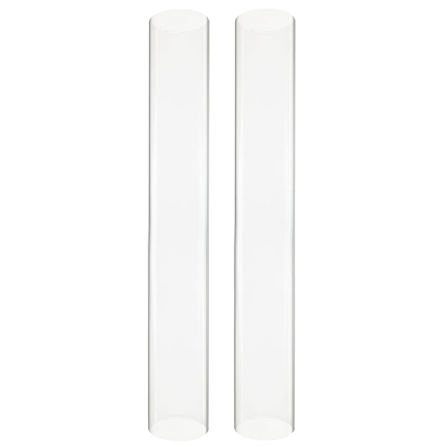 2 PCS (H:9.5 D:4) Open Ended Glass Hurricane Candleholder Tube Shade | Multiple Size Choices Open Flame Candle Chimney Tube Cover | Bottomless Cylinder