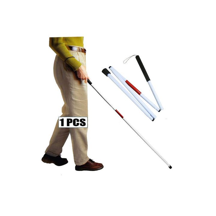 Folding Cane Blind Stick Walking Cane White for The Bli
