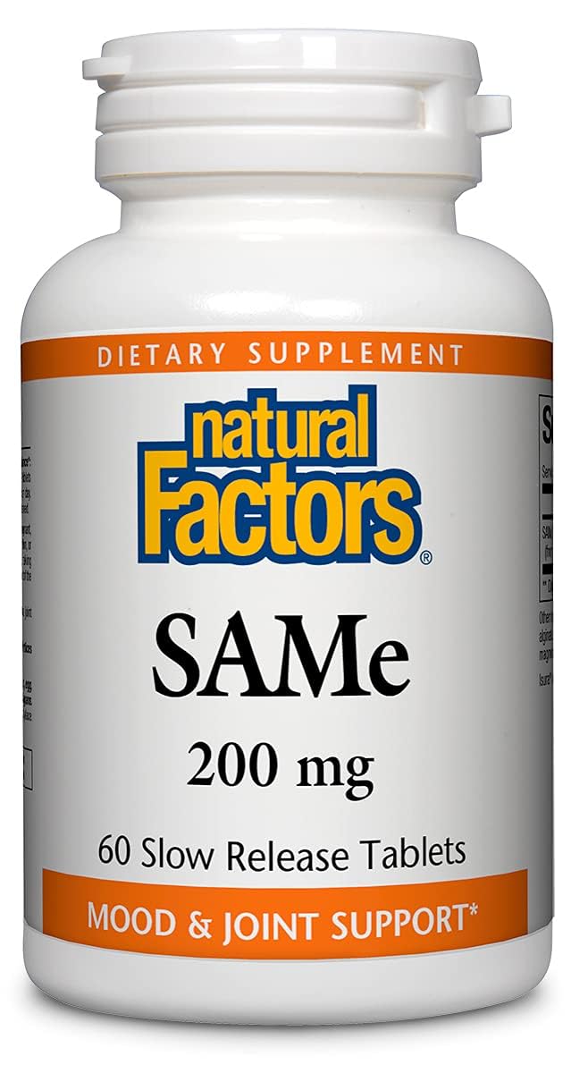 , SAMe 200 mg, Helps Elevate Mood and Improve Joint Health, 60 tablets (60 servings)