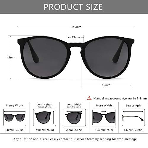 SUNGAIT Vintage Round Sunglasses for Women Men Classic 