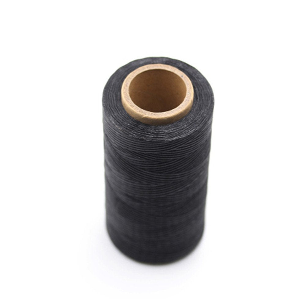 DIY Hand Work Waxed Lacing Tape Flat Leather Thread, 260m Spool Black