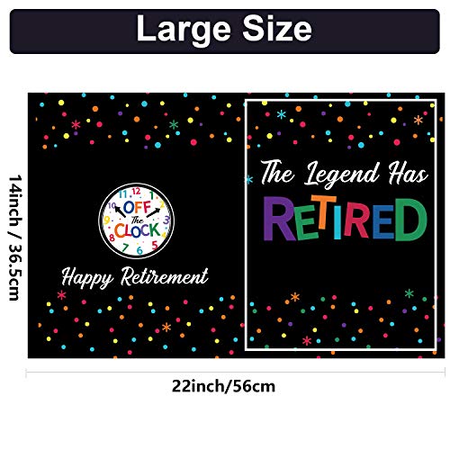 Jumbo Retirement Party Decorations Extra Large Greeting Farewell Card Guest Book Big Giant Happy Party Supplies Gifts for Women Men Huge The Legend Has Retired Card from Coworker Group 14 x 22 Inches