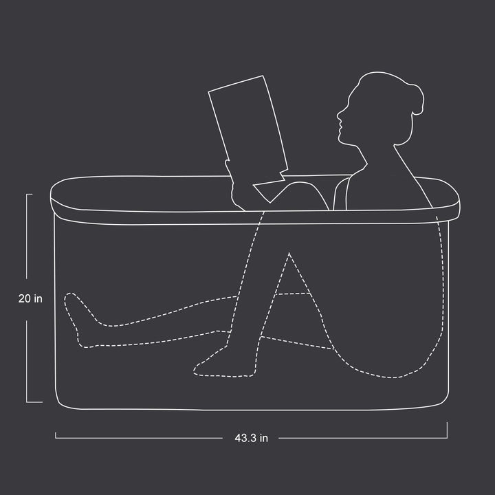 Portable Bathtub Kit, Foldable Soaking Bathtub for Adults, Freestanding Bathtubs, Hot Bath Tub, Ice Bath, Family Bathroom SPA Tub (Blue)