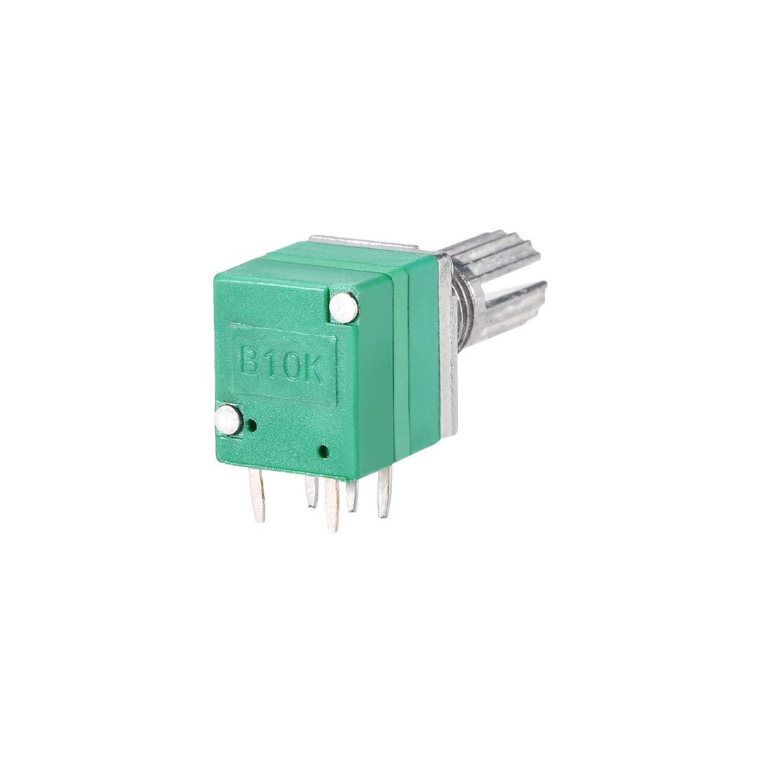 Potentiometer with Switch B10K Ohm Variable Resistors Single Turn Rotary Carbon Film Taper RV097NS 10pcs