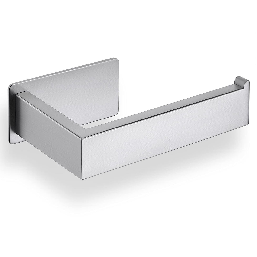 Self Adhesive Toilet Paper Holder Wall Mount Toilet Tissue Holder Stick on Wall SUS304 Stainless Steel Brushed Steel, A23571DM-2