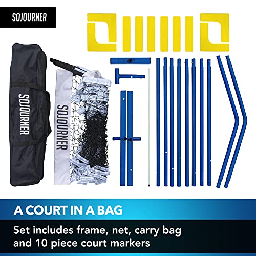 Pickleball Set with Net - Regulation Size Portable Pickleball Net System with Line Marking Kit - Includes Net, Court Markers &amp; Storage Bag