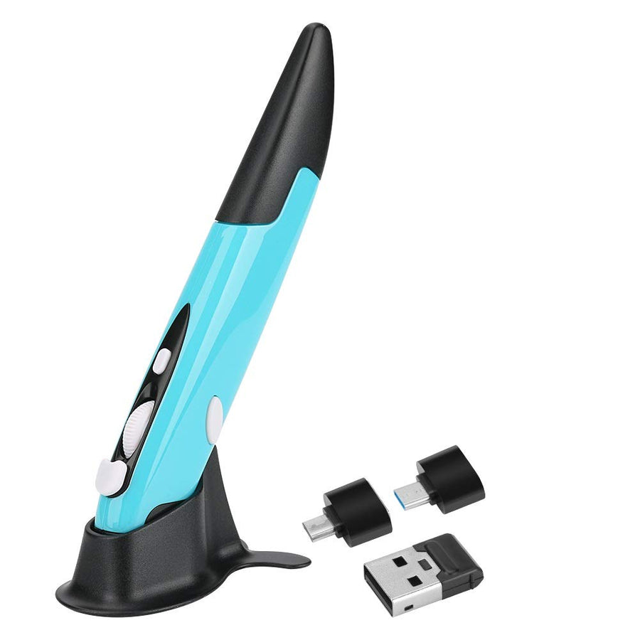 2.4GHz USB Wireless Optical Pocket Pen Mouse - Adjustable 800/1200/1600 DPI Handwriting Smart Mouse for Laptop Android Tablet PC