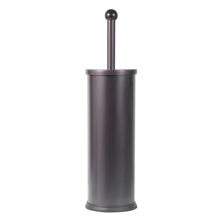 HUJI Rust Resistant Bronze Toilet Brush Holder with Lid Perfect Bathroom Bowl Cleaning Set Gift for House Warming or College Dorms Accessories (1, Bronze Toilet Brush)