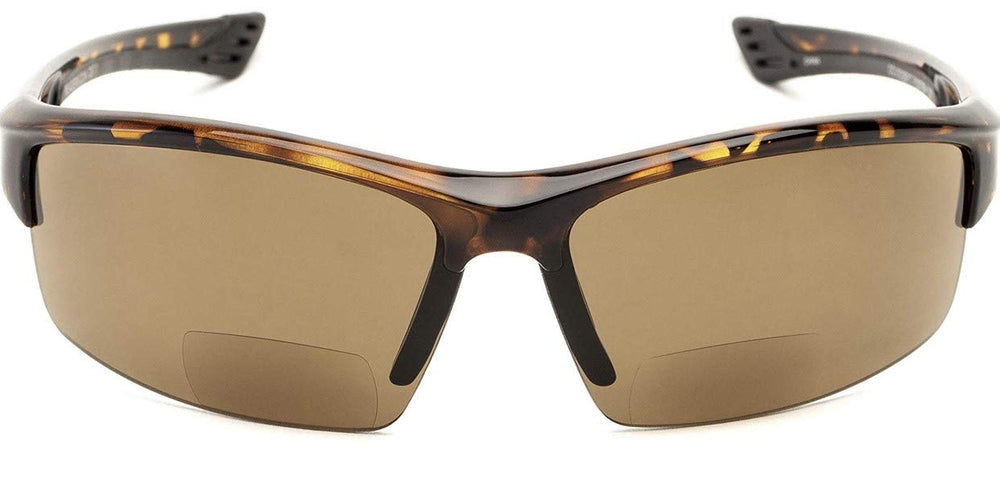 The Foster Bifocal Sun Reader Sport and Wrap Around Reading Sunglasses, Tortoise with Amber +2.50