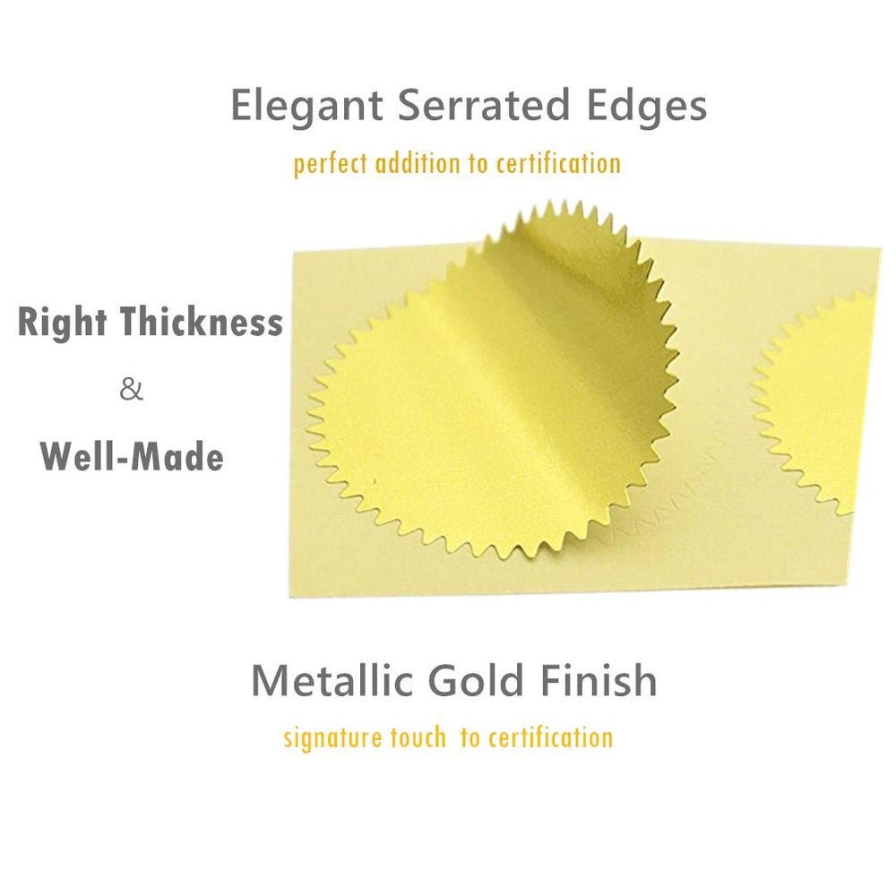 UNIQOOO 100pcs Gold Embossed Foil Blank Certificate Sel