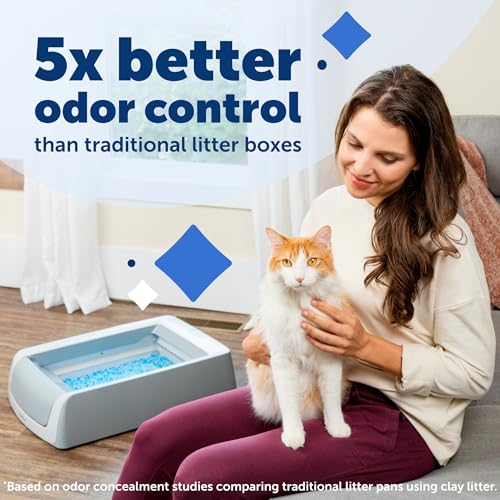 Scoop Crystal Pro Automatic Self Cleaning Cat Litter Box (27.6x19.1x16), Comes with 1 Disposable Litter Tray (Grey)
