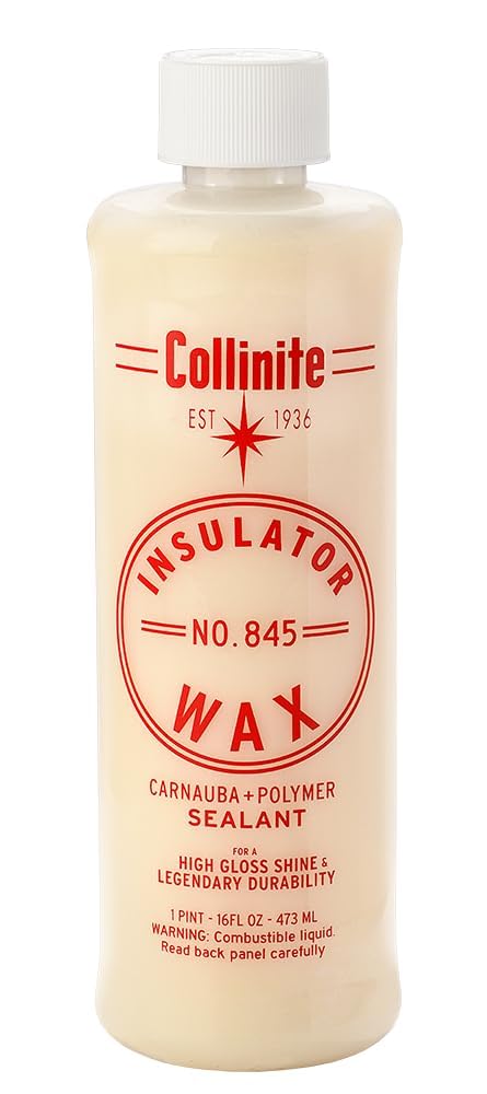 Collinite 845 Insulator Wax-Easy to Use Carnauba+Polymer Wax Sealant-High Gloss Shine+Durable Hydrophobic Beading & Long Lasting Paint Protection for Cars/Boats/Trucks/RVs & Motorcycles (16 fl oz)