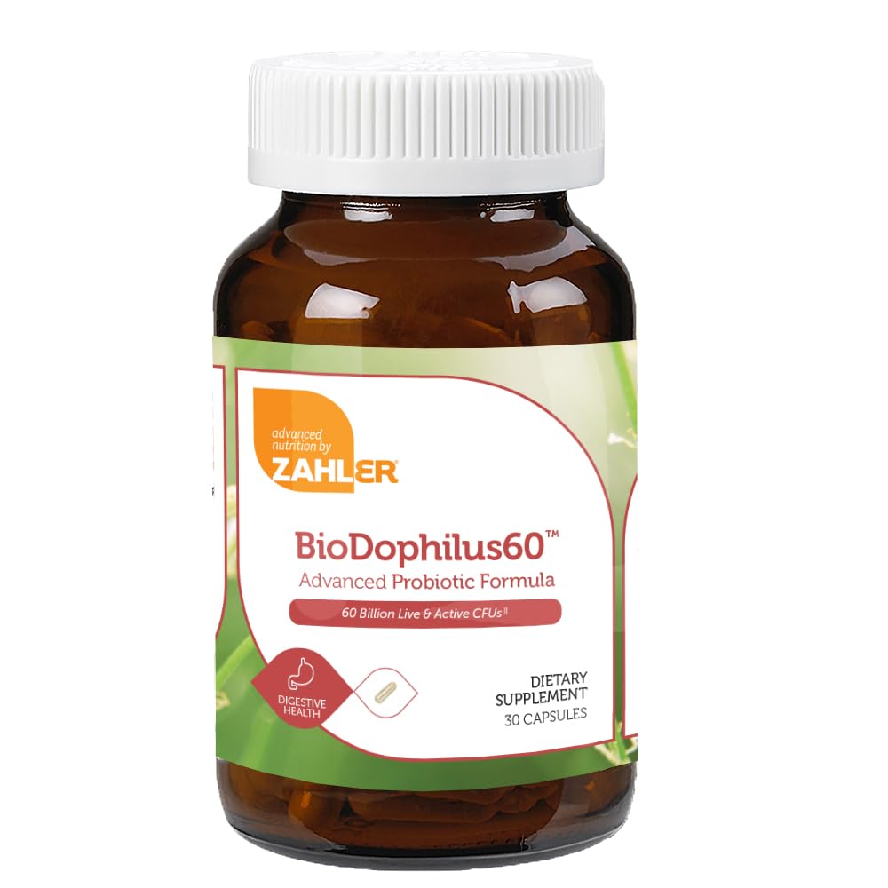 Zahlers BioDophilus High Potency Probiotic Formula 60 Billion Live &amp; Active CFUs - 30 Capsules