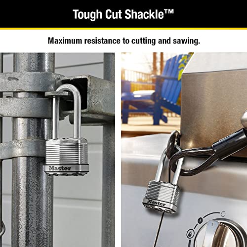 M1XTRILH Magnum Heavy Duty Padlock with Key, 3 Pack Keyed-Alike,Silver