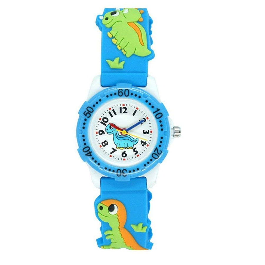 Kids Watch for Boys Girls, Toddler Watch Digital Analog Wrist Waterproof Watches with 3D Cute Cartoon Silicone Band, Best Gift for 3-10 Years Old Childrens (A Dinosaur Blue)