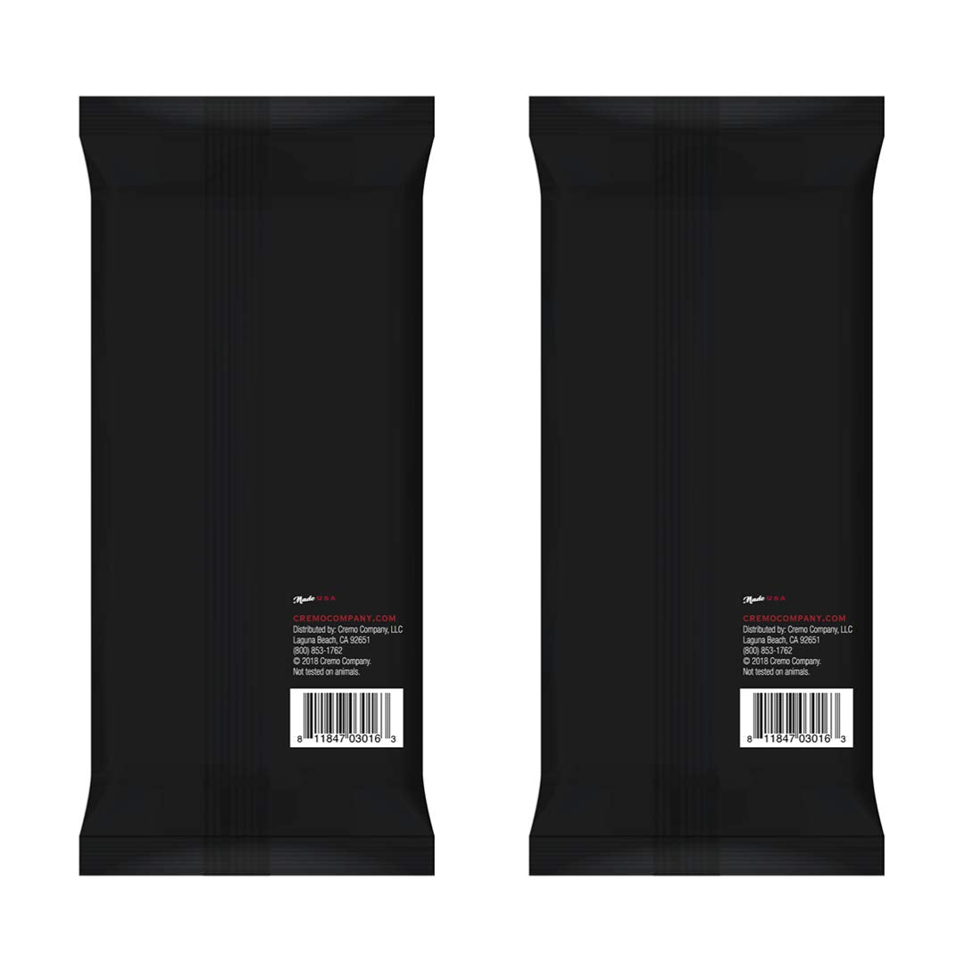 Cremo Activated Charcoal Detoxifying Face & Body Wipes, A Fresh Scent with Notes of Fig, Citrus