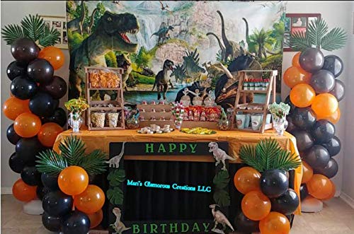 Jurassic Dinosaur Party Decoration Backdrop Photography Dinosaur Kingdom Children Birthday Party Banner Jungle Safari Animals Baby Shower Photo Background 5x3ft Cake Table Photo Booth Vinyl