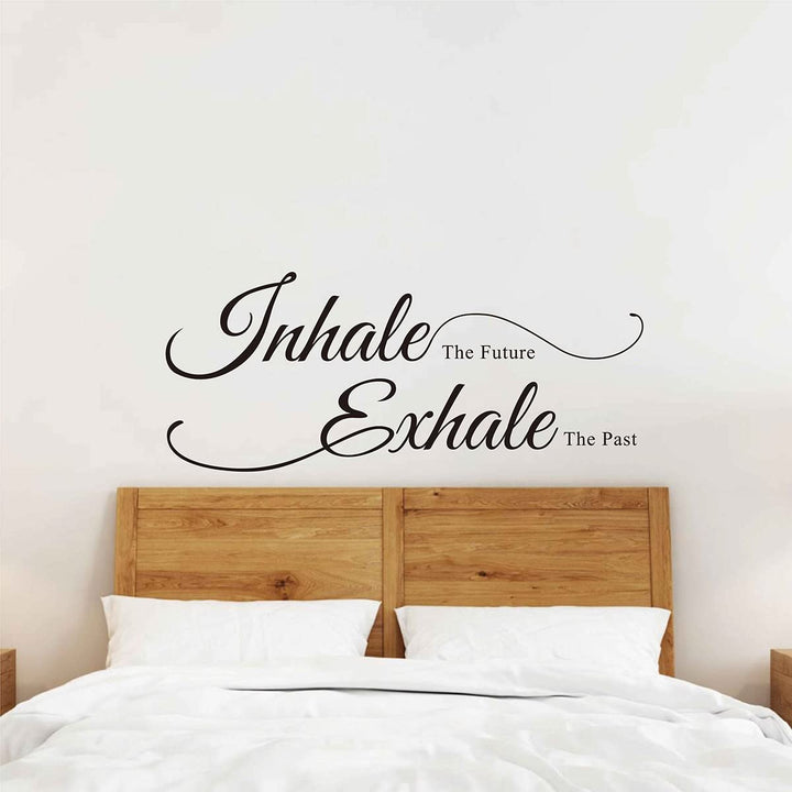 Inhale The Future Exhale The Past Vinyl Wall Decal Stickers Yoga Studio Meditation Home Decor Art Mural LL255 (Black)