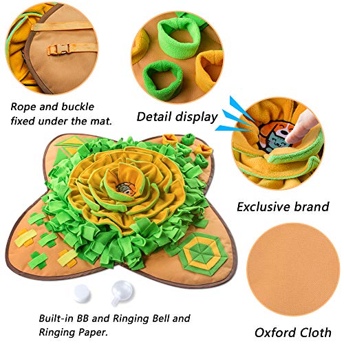 Snuffle Mat Pet Dog Feeding Mat, 28&#39;&#39;x28&#39;&#39; Interactive Dog Puzzle Toys Encourages Natural Foraging Skills