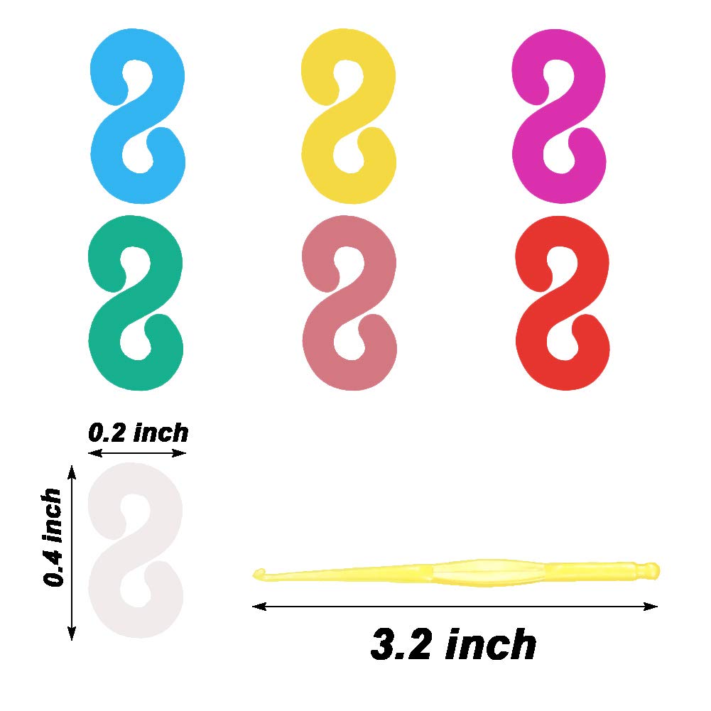 580 Pieces S Clips Crochet Hooks DIY for Rainbow Refill Kits Rubber Band Bracelets Clips S Connectors