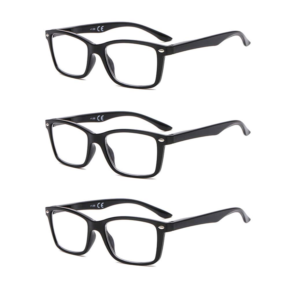 Suertree 3 Pack Lightweight Reading Glasses with Spring