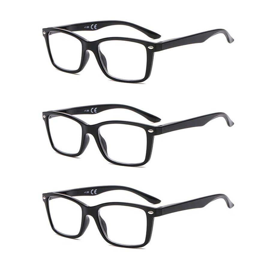 Suertree 3 Pack Lightweight Reading Glasses with Spring