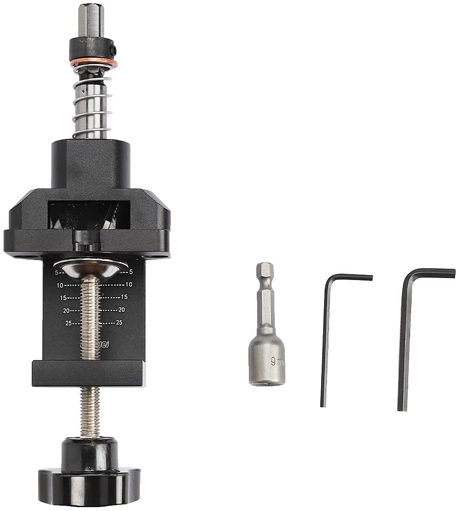 Sea Star 35mm Concealed Hinge Jig Boring Hole Drill Guide Cutter Bit Set Door Boring Hole Template and Bit for Cabinet Door Installation for Tool Carpenter (Black)