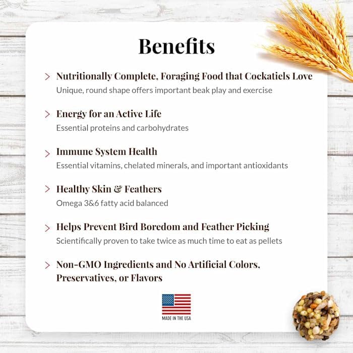 LAFEBER&#39;S Classic Nutri-Berries Pet Bird Food, Made with Non-GMO and Human-Grade Ingredients, for Cockatiels (4 lb)