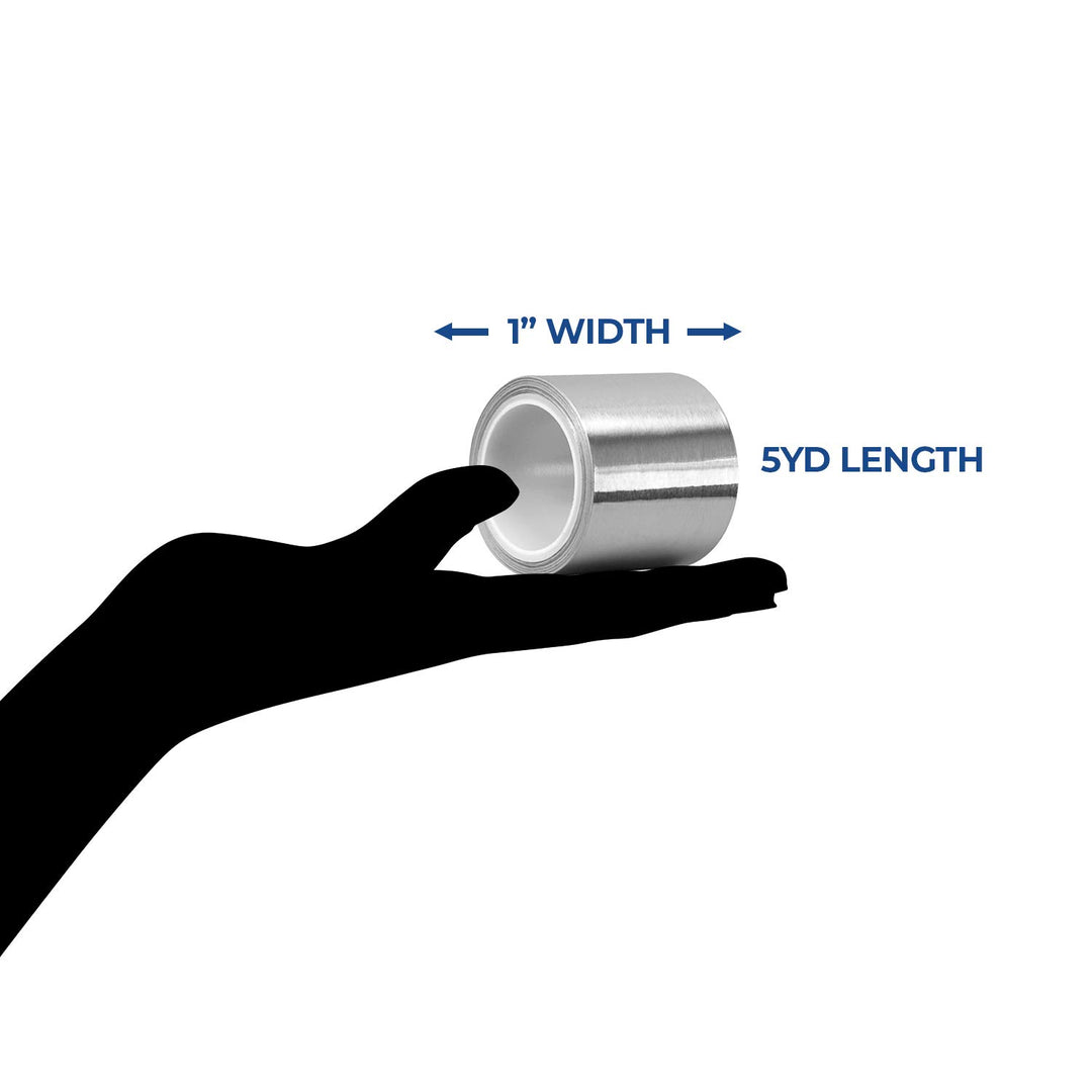3M 1-5-3311 Silver Aluminum Foil Tape - 1 Inches Width x 5 Yards Length Vapor Resistant Rubber Adhesive Foil Tape Roll. Adhesives and Tapes, 1.0 Count