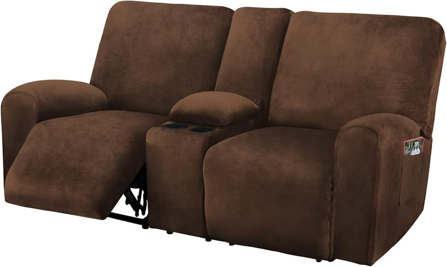 ULTICOR Reclining Love Seat with Middle Console Slipcov