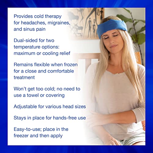 Thera-Med Cooling Headache Relief Band - Fabric Lined Ice Pack for Headache Relief and Migraine Relief - Works On Tension Headaches, Sinus Headaches, Minor Injuries