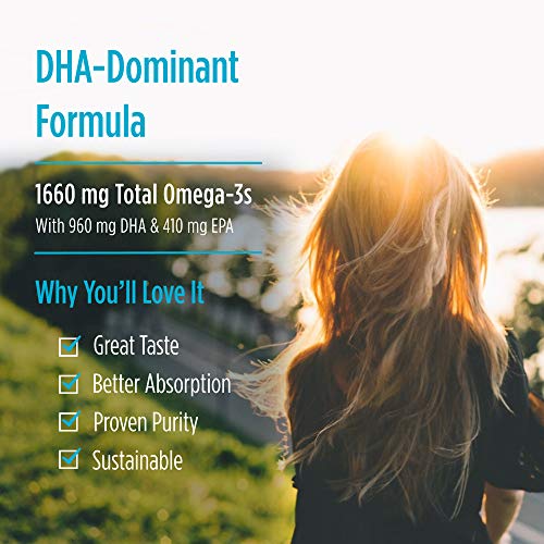 ProDHA 1000, Strawberry - 60 Soft Gels - 1660 mg Omega-3 - High-Intensity DHA Formula for Neurological Health, Mood &amp; Memory - Non-GMO - 30 Servings