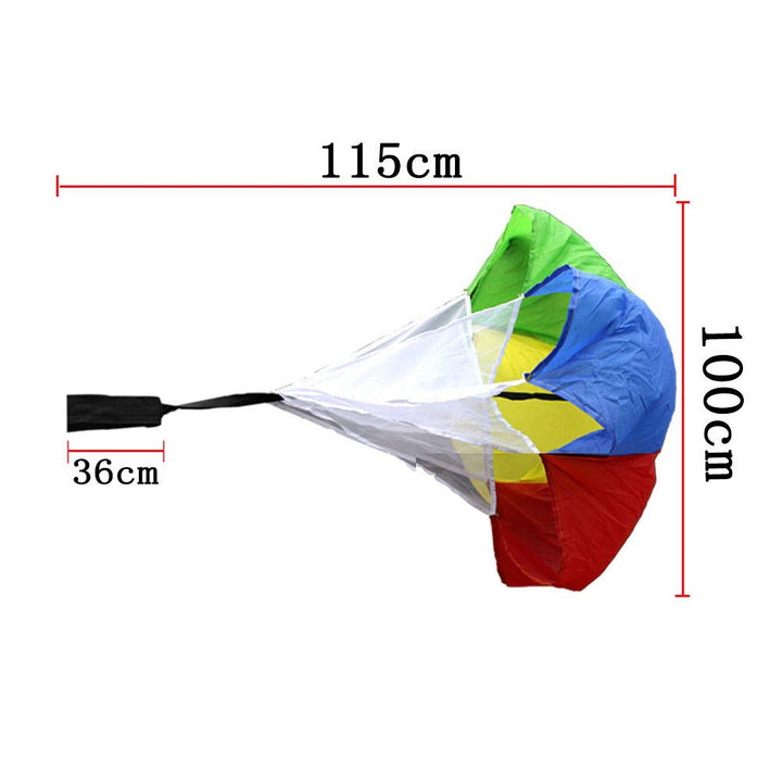 Multicolor Resistance Parachute - 43 inch Running Drag Chute with Adjustable Waist Strap for Kids Youth Power Speed Training