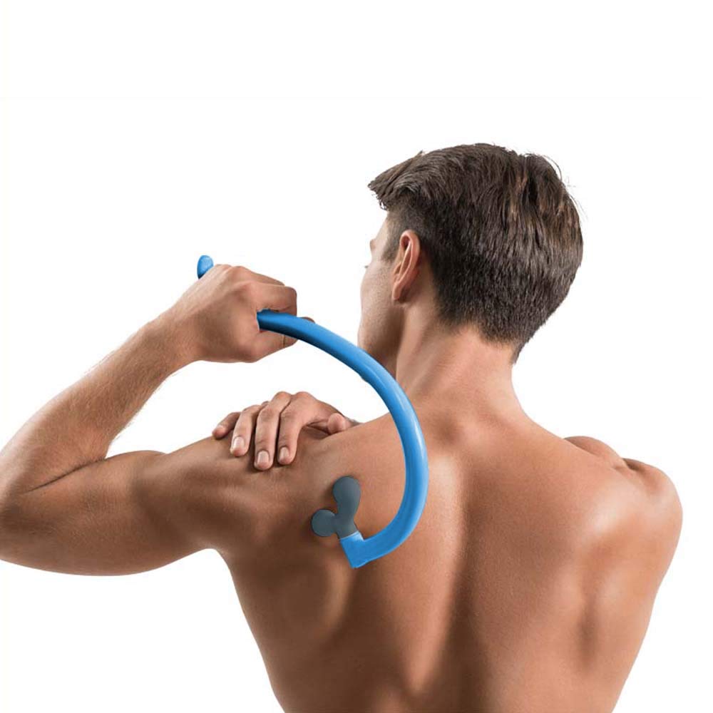 CARELAX Self Massage Tool - Original Trigger Point Therapy for Back and Neck, Lower Back Massager, Myofascial Release Tool & Deep Tissue Muscle Massage Stick, Shoulder,Leg,Feet - Blue