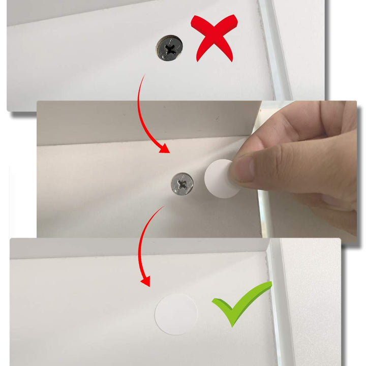 Self-Adhesive Screw Hole Stickers, 280 Pcs 0.71inch/18mm Self-Adhesive Screw Covers Caps Dust Proof Sticker for Wood Screw-White (280pcs-0.71inch/18mm)
