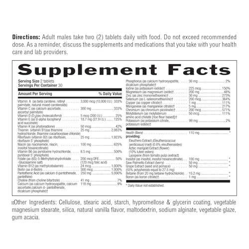 Max for Men, Multivitamin &amp; Mineral Complex, Iron-Free, Vegetarian Tablets, 60 Count, Certified Gluten Free, Certified Vegetarian