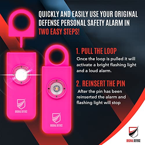 ® Siren Self Defense for Women - Personal Alarm for Women, Children, &amp; Elderly - Recommended by Police - 130 dB Loud Self Defense Keychain Siren with LED Strobe Light (Magenta)