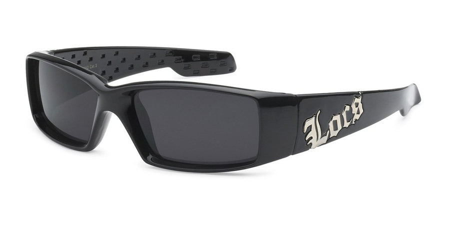 LOCS Square Massive Gangster Shades Mens Bad Boy Sunglasses - Black