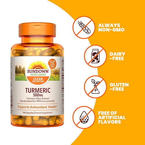 Sundown Turmeric Supplement, 500 mg, Supports Antioxida